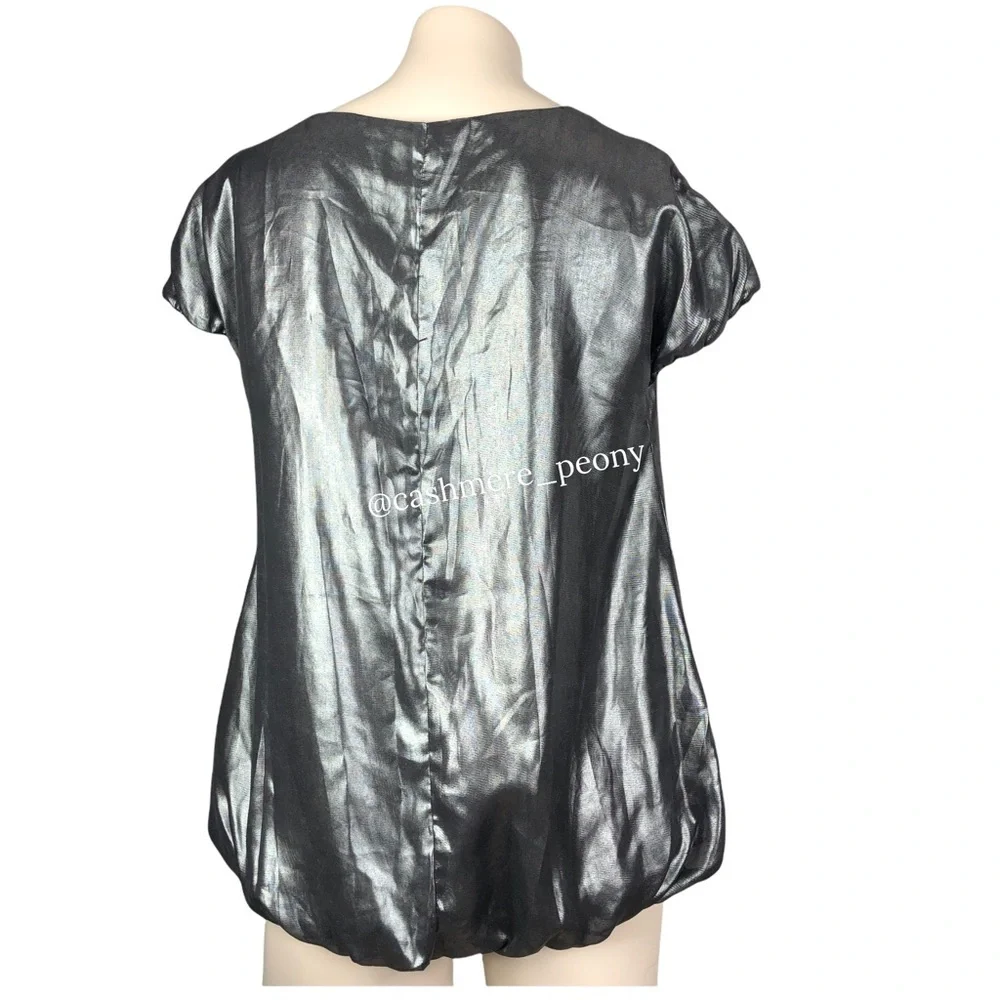 A. Nita Charcoal Metallic Top